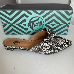 Trary snakeskin mule, size 9, never worn